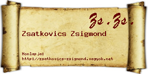 Zsatkovics Zsigmond névjegykártya