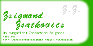 zsigmond zsatkovics business card